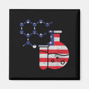 Chemistry Independence Day Patriotic USA Flag 4th Magnet