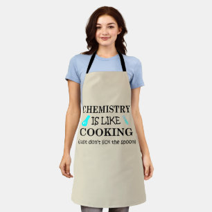 chemistry is like cooking funny chemist quote apron
