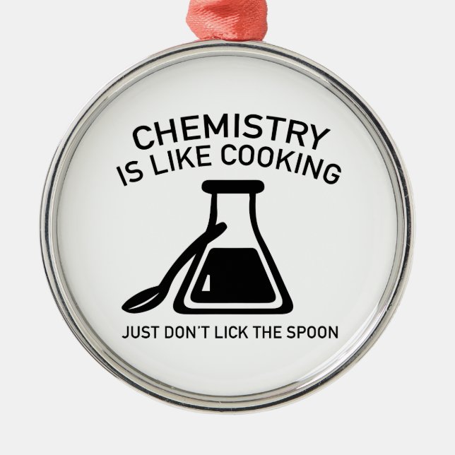 Chemistry Is Like Cooking Metal Tree Decoration (Front)
