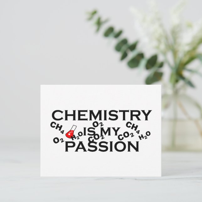chemistry is my passion funny chemist quotes holiday postcard (Standing Front)