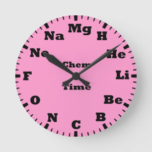 chemistry is pink round clock
