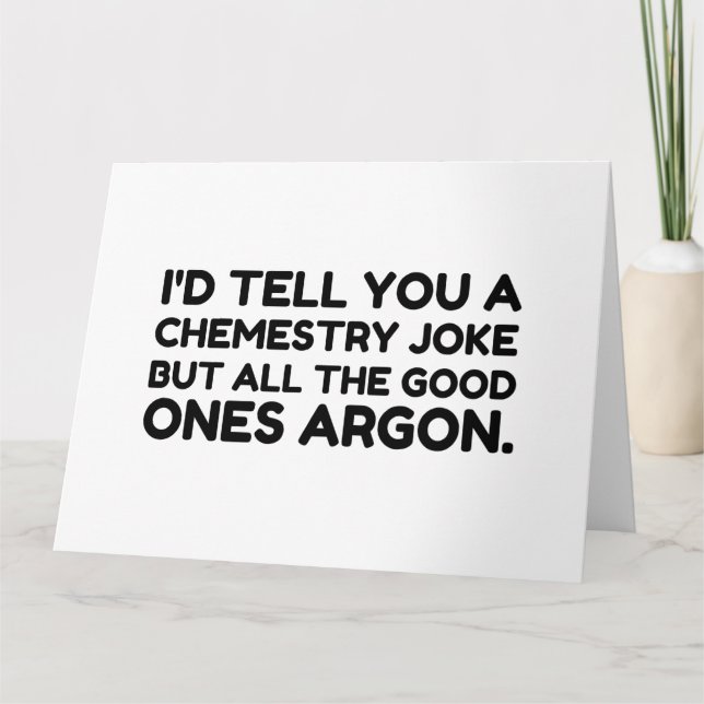 Chemistry Joke Thank You Card (Front)