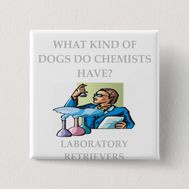 chemistry jokes 15 cm square badge (Front)