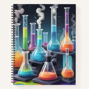 Chemistry Lab Colourful Science Equipment Notebook