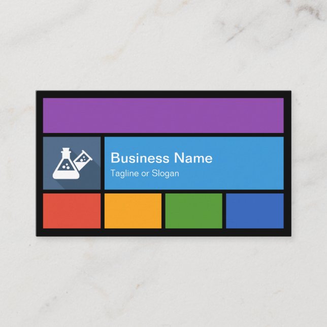 Chemistry Lab Laboratory - Colourful Tiles Creativ Business Card (Front)