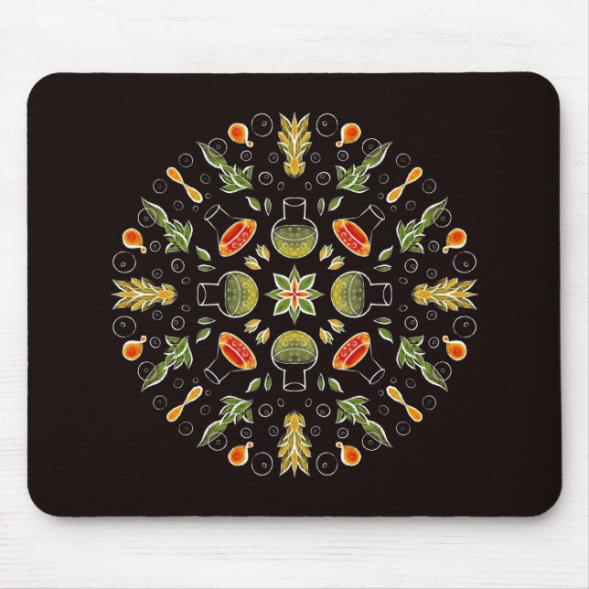 Chemistry Lab Science Botanical Pattern Mouse Mat (Front)