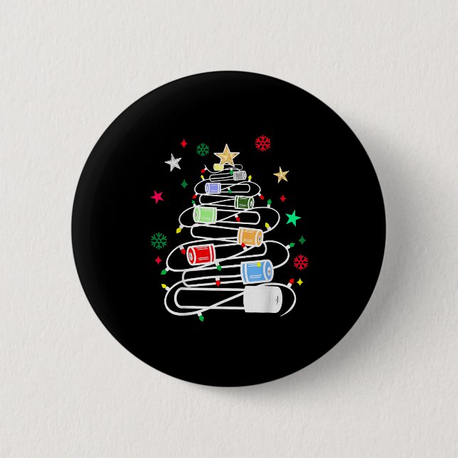 Chemistry Lab Scientist Phlebotomist Christmas Tes 6 Cm Round Badge (Front)