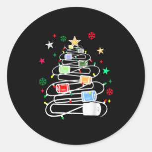 Chemistry Lab Scientist Phlebotomist Christmas Tes Classic Round Sticker