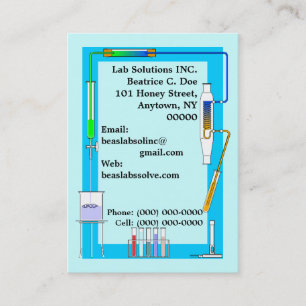 CHEMISTRY LAB TEST TUBES BEAKER BUSINESS CARDS