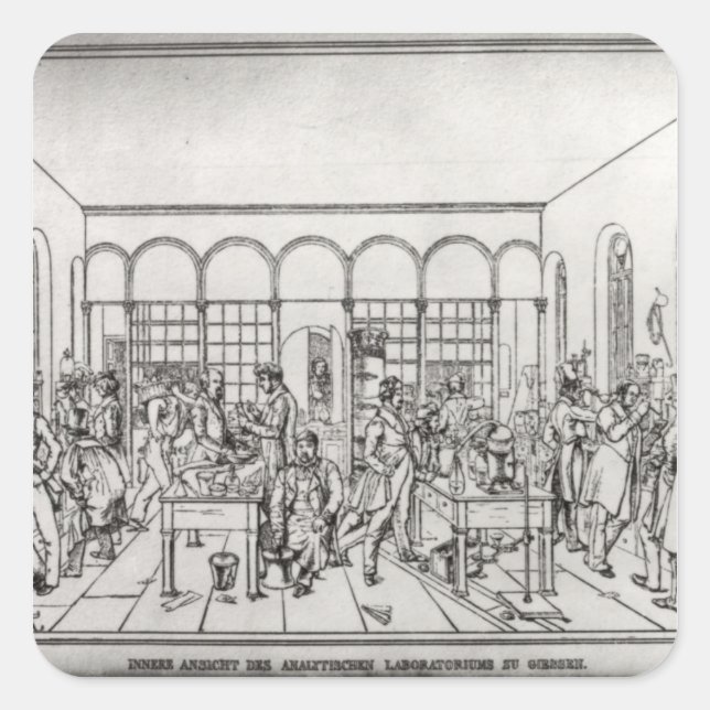Chemistry laboratory of Baron Justus von Liebig Square Sticker (Front)