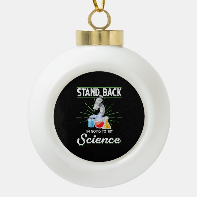 Chemistry Laboratory Physics Science Biology Ceramic Ball Christmas Ornament (Front)