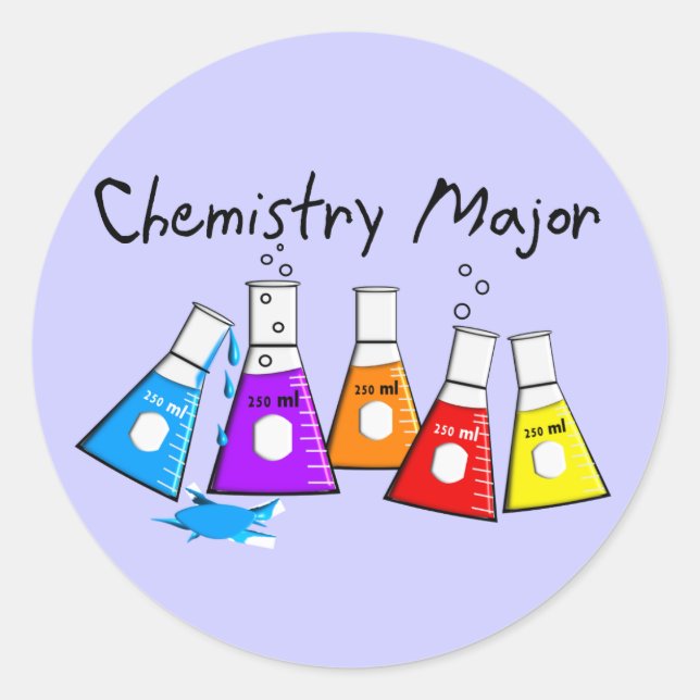 Chemistry Major Gifts Beeker Design Classic Round Sticker (Front)