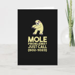 Chemistry - Mole Problems Card<br><div class="desc">Funny chemistry that reads: Mole Problems.</div>