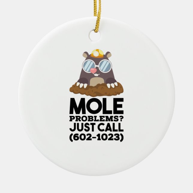 Chemistry - Mole Problems  Ceramic Tree Decoration (Front)