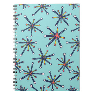 Chemistry Molecule Retro Modern Abstract Pattern Notebook