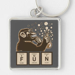 Chemistry monkey discovered fun key ring