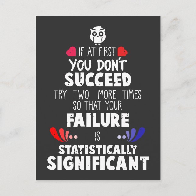 Chemistry Nerd Science Failure and Success Postcard (Front)