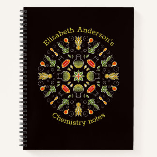 Chemistry Notes Botanical Pattern Notebook