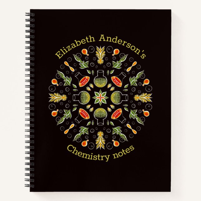 Chemistry Notes Botanical Pattern Notebook (Front)