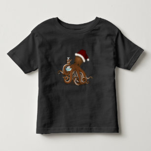 Chemistry Octopus in Santa Hat Steampunk Christmas Toddler T-Shirt