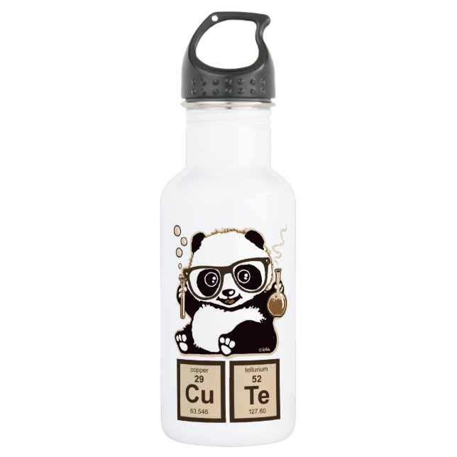 Chemistry panda discovered cute 532 ml water bottle (Front)