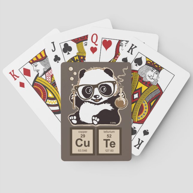Chemistry panda discovered cute playing cards (Back)