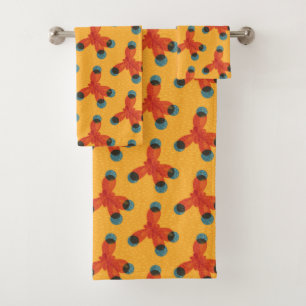 Chemistry Pattern Geek Orange Methane Molecules Bath Towel Set