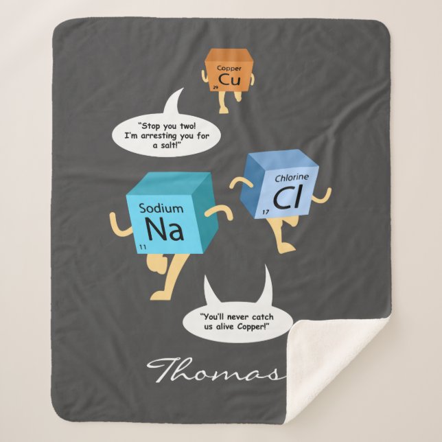 Chemistry Periodic Table Elements Custom Science  Sherpa Blanket (Front)