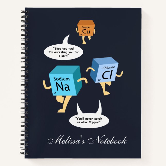 Chemistry Periodic Table Elements Pun Notebook (Front)