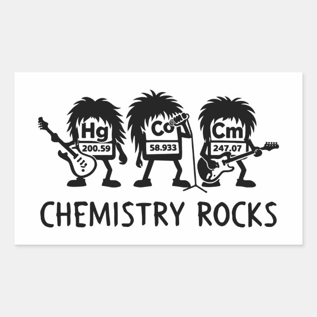 Chemistry Rocks Science Rock Band Rectangular Sticker (Front)