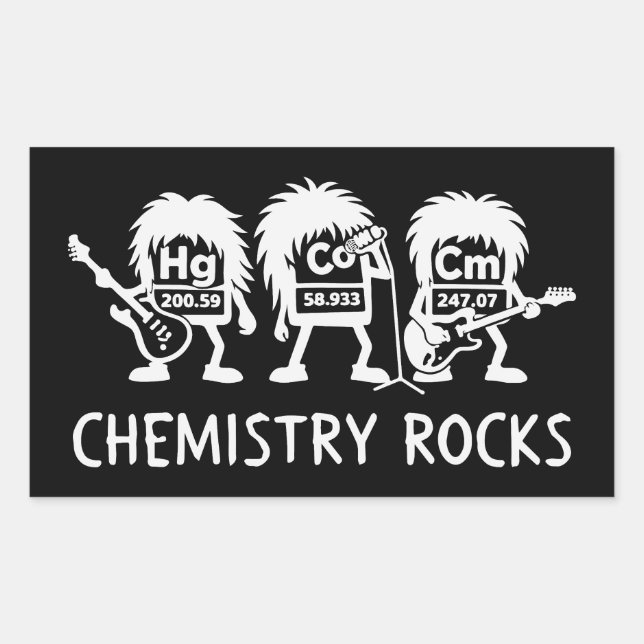 Chemistry Rocks Science Rock Band Rectangular Sticker (Front)