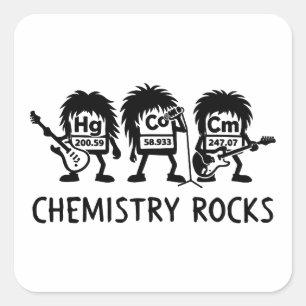 Chemistry Rocks Science Rock Band Square Sticker
