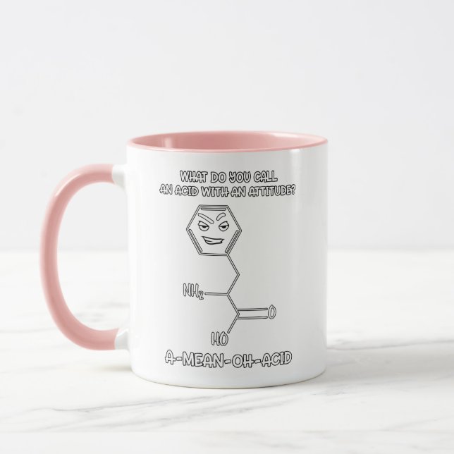 Chemistry Science Acid Attitude A-Mean-Oh-Acid Mug (Left)