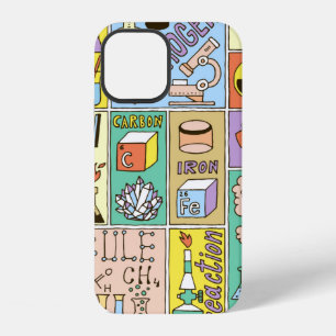 Chemistry Science Banners set. Colour Hand Drawn v iPhone 12 Case