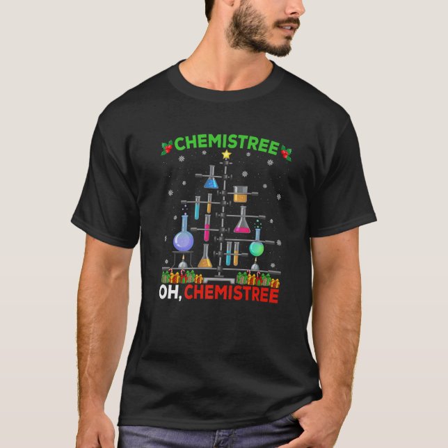 Chemistry Science Christmas Tree Pyjamas Funny Oh  T-Shirt (Front)