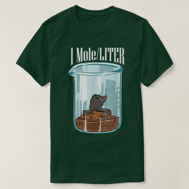 Chemistry Science Cute One Mole Per Litre  T-Shirt (Design Front)