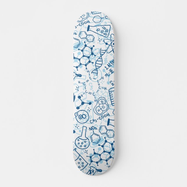 Chemistry Science Doodle Drawing Skateboard (Front)