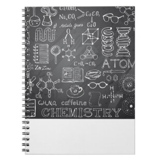 Chemistry Science Doodle in Grey Chalkboard Notebook