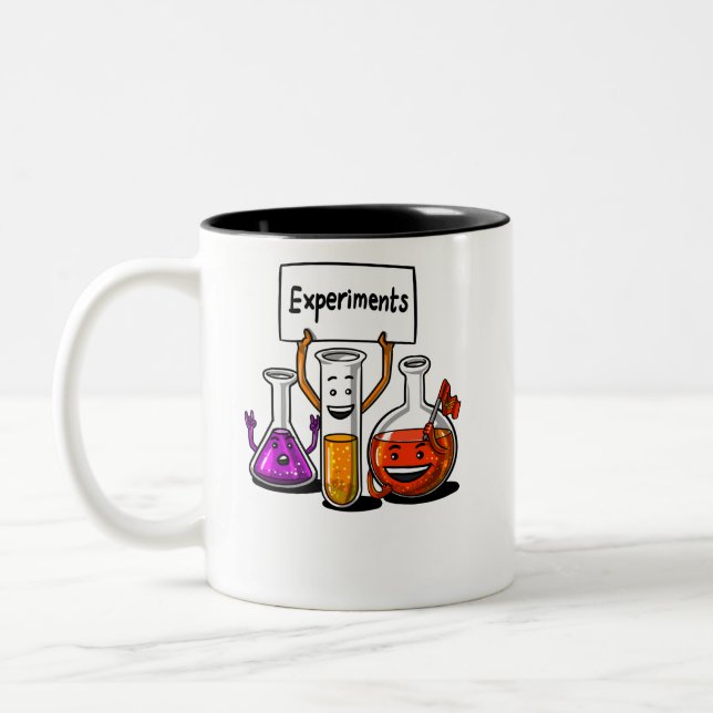 Chemistry Science Funny Experiments School Joke Two-Tone Coffee Mug (Left)