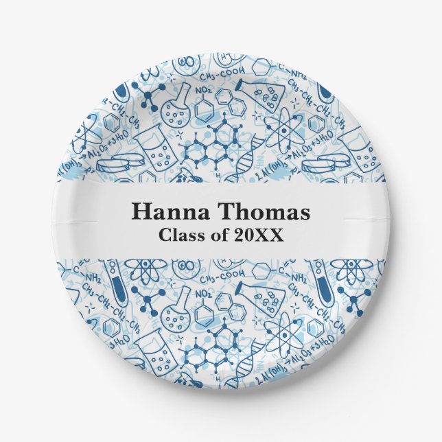 Chemistry Science Graduation Paper Plate (Front)