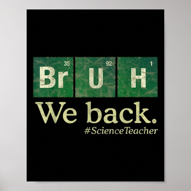 Chemistry Science Teacher First Day Of School Bruh Poster (Front)