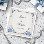 Chemistry Science Teacher Wedding Invitations Napkin<br><div class="desc">Show everyone that the two of you have got lots of chemistry. The coordinating pieces of this chemistry laboratory wedding invitation suite feature chemistry flasks and art nouveau detailing with script text on a bubbly textured background. Perfect for your science teacher wedding, chemistry wedding, or geek wedding. *** Need to...</div>