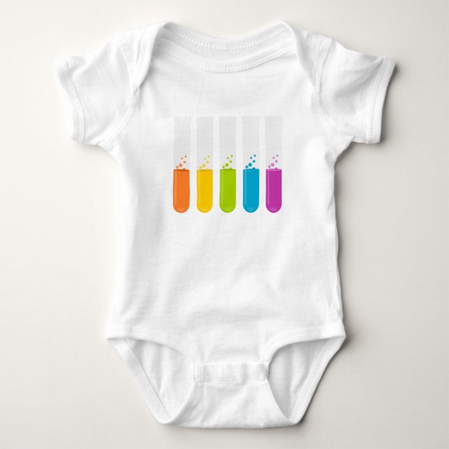 Chemistry Science Test Tubes Baby Bodysuit (Front)