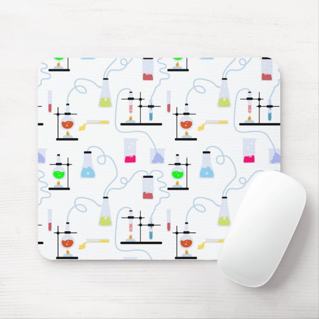 Chemistry Science Test Tubes Lab School Subject  Mouse Mat (With Mouse)
