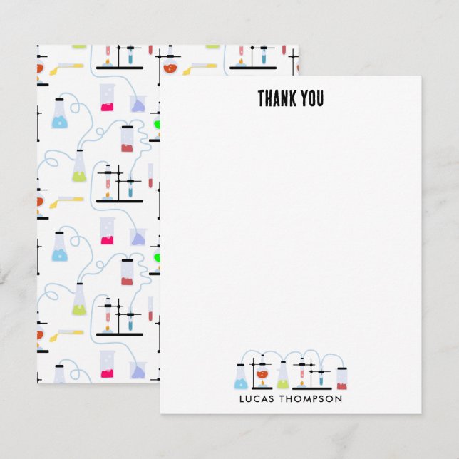 Chemistry Science Test Tubes Lab School Subject  Thank You Card (Front/Back)