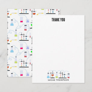 Chemistry Science Test Tubes Lab School Subject Thank You Card