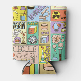 Chemistry Science Vintage Illustration Set Can Cooler