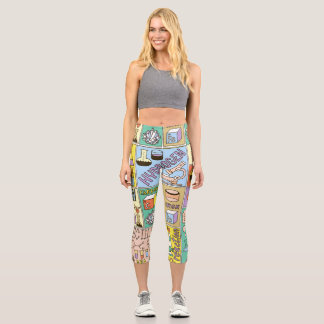 Chemistry Science Vintage Illustration Set Capri Leggings