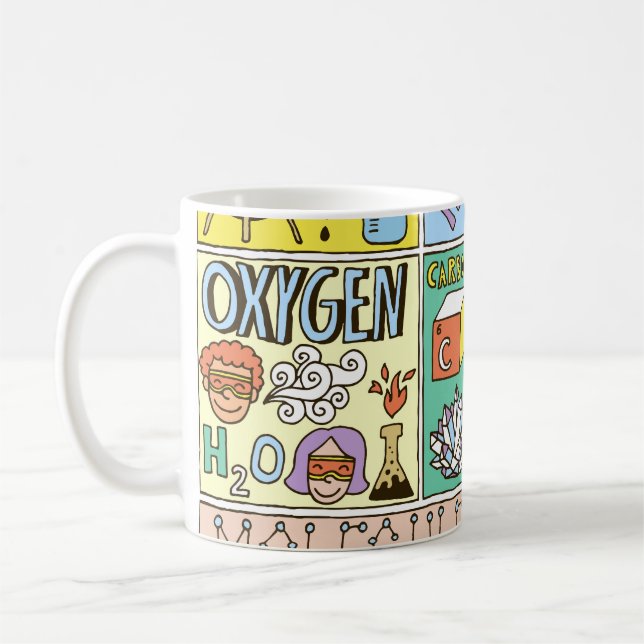 Chemistry Science Vintage Illustration Set Coffee Mug (Left)