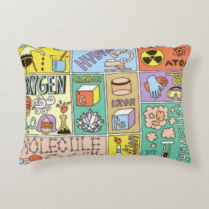 Chemistry Science Vintage Illustration Set Decorative Cushion
